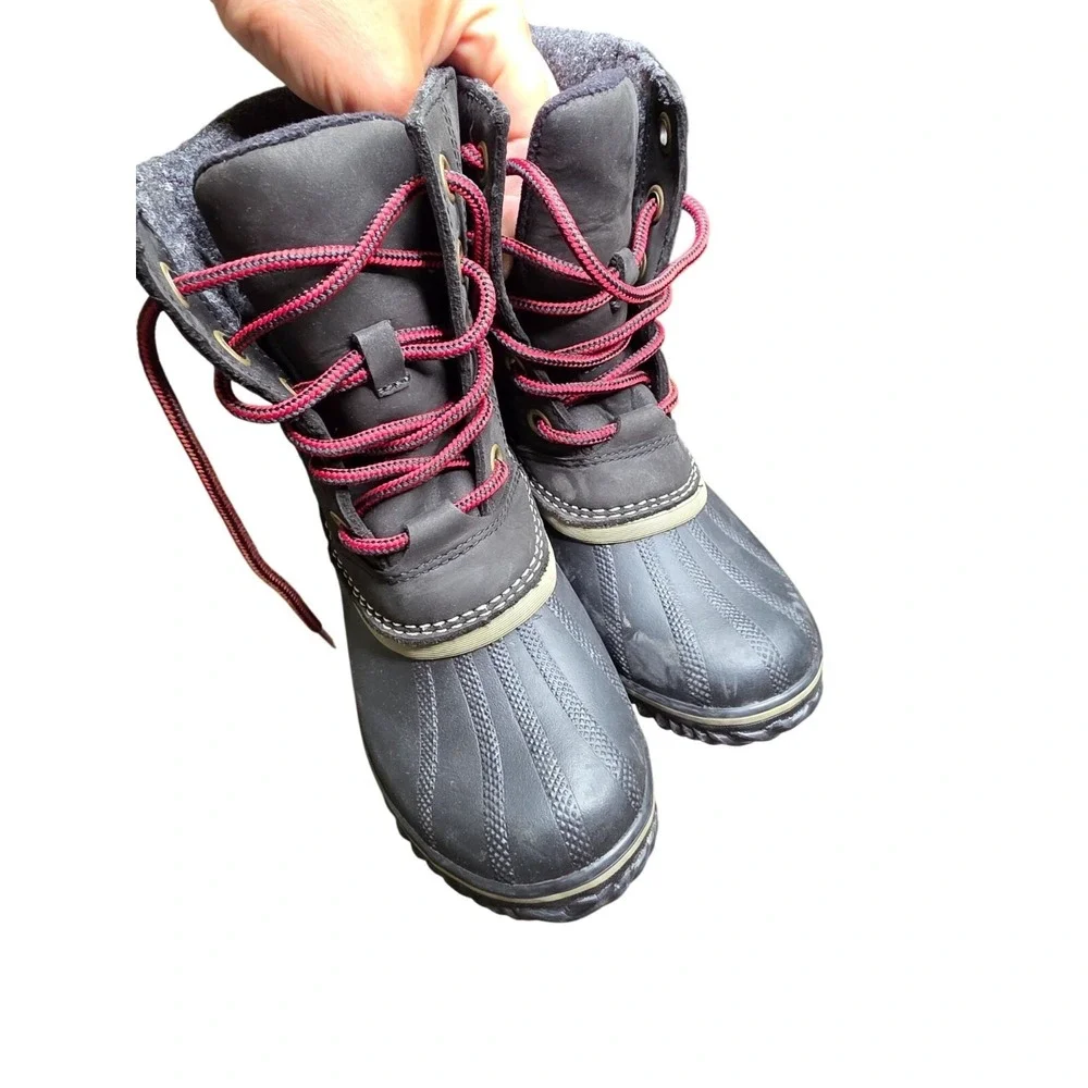 Sorel Slimpack Lace II Women's Size 9 Duck Boots Black NL2348-010 Snow Boots siz